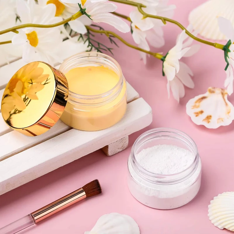 蓋付きプラスチックジャー 8 個パック: 広口、詰め替え可能、漏れ防止、再利用可能、丸型、旅行、化粧品、ドライフード用の空のジャー