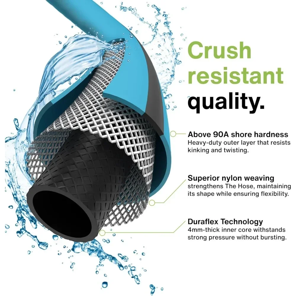 

Aeromixer THE HOSE - 1 Inch Garden Hose 50 Ft, Kinkless Commercial Garden Hoses, Heavy Duty Industrial Water Hoses for Outdoors,