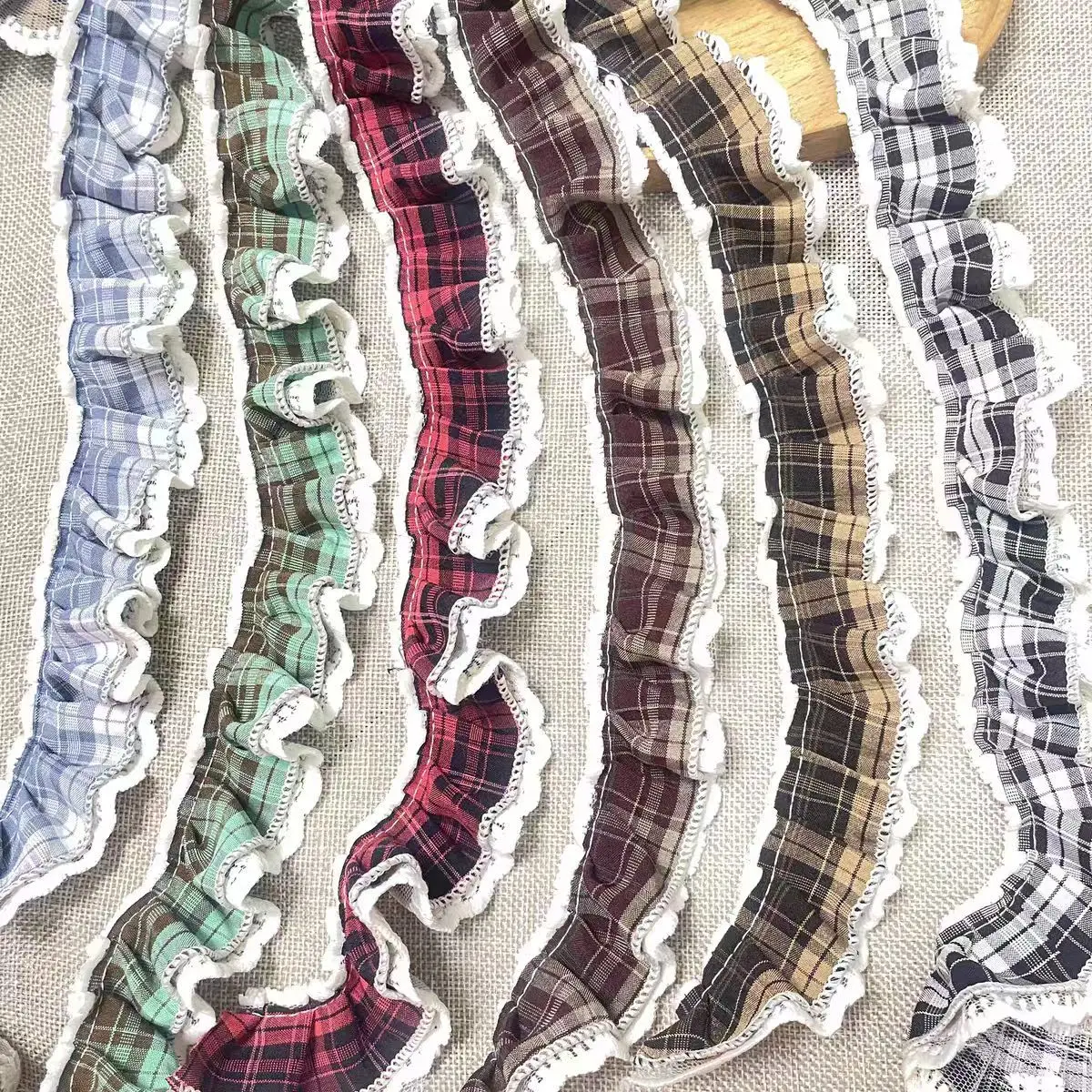 

15 Yards Retro Checkered 35MM Lace Plaid Ribbons DIY Handmade Accessories Skirts Clothing Materials Crafts