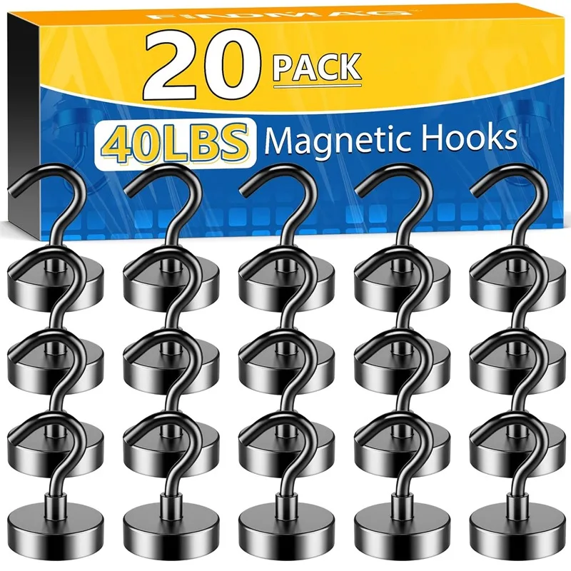 20/1PCS Strong Magnetic Hooks Multi-Purpose Storage Hook Home Kitchen Bar Storage Hooks Key Storage Hooks Bathroom Hangers