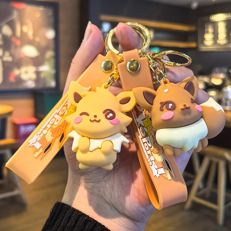 

Pikachu and Eevee Keychains Small Gifts Promotional Items Company Figurines Cute Children's Gifts Toys Anime Cartoon Frind