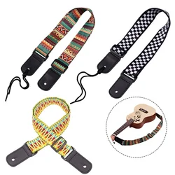 1pc Ethnic Style Ukulele Strap Polyester Webbing Adjustable Shoulder Strap Guitar Belt Sling Instrument Guitar Accessories