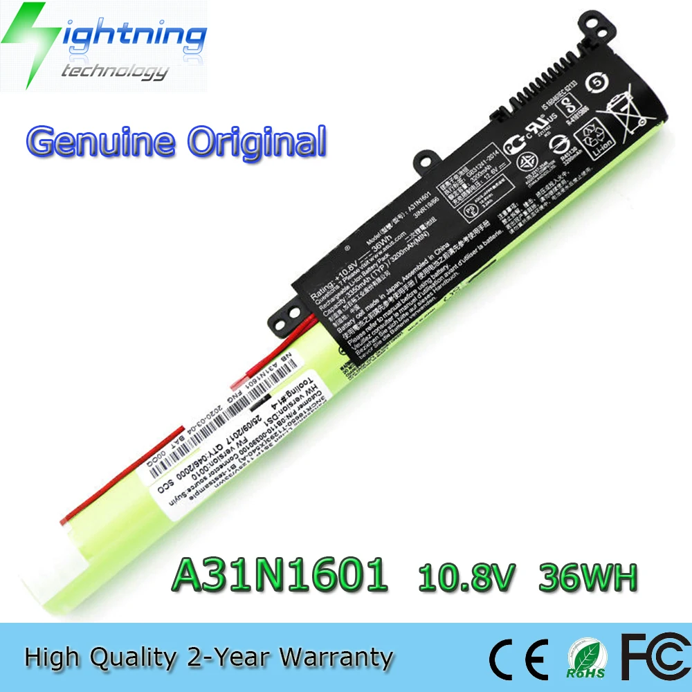 New Genuine Original A31N1601 10.8V 36Wh Laptop Battery for Asus A541U X541SA X541UV F541NA R541UJ R541UA