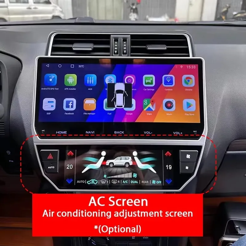 

12.3" Android Car DVD Multimedia Player for Toyota Land Cruiser Prado 150 2018 - 2022 Car Radio Stereo 4G DSP Carplay