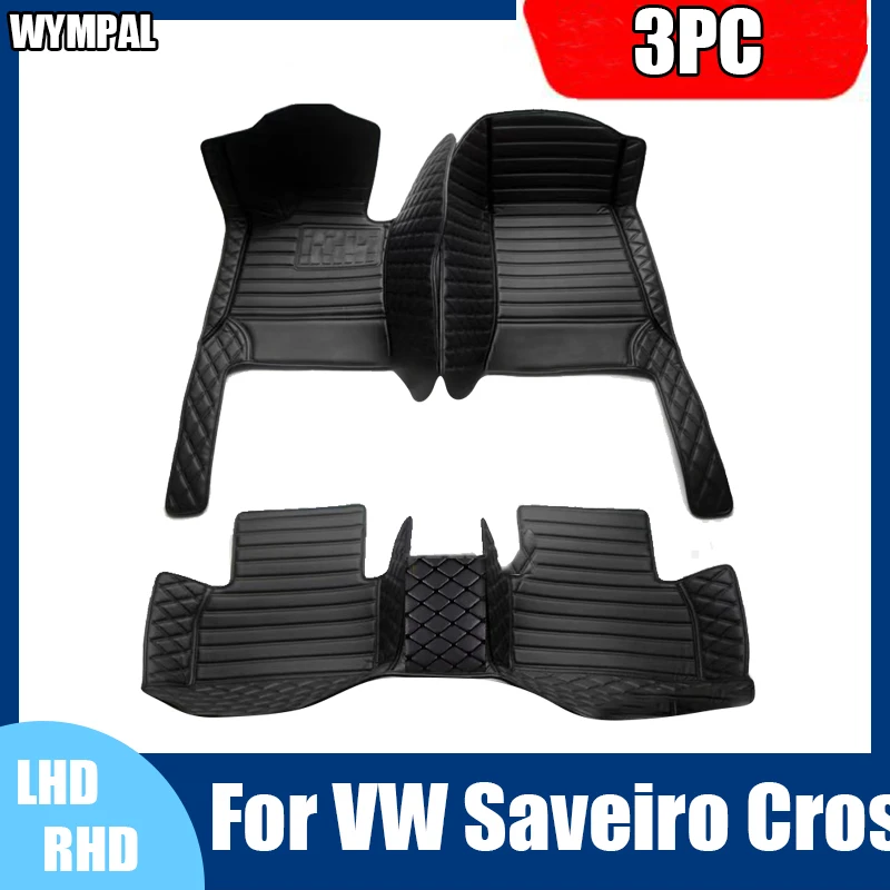 Custom Fit Automotive Car Floor Mats For VW Saveiro Cross G5 5U 2009~2017 Luxury Leather Men Women Full Coverage