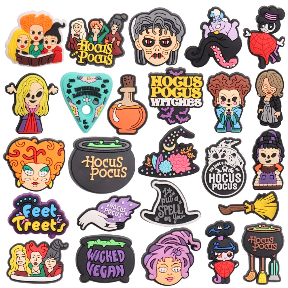 1-25 Stück böse Disney Hocus Pocus Hexen Gift Frau Schuhs chnalle Charms Hut Besen Clog Armband Zubehör