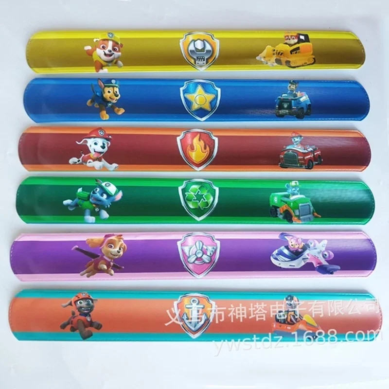 Paw Patrol Wrist Strap Chase Skye Children Clap Ring Slap Bracelets Boys & Girls bangles Rings Cute Cartoon Toy Birthday Gift