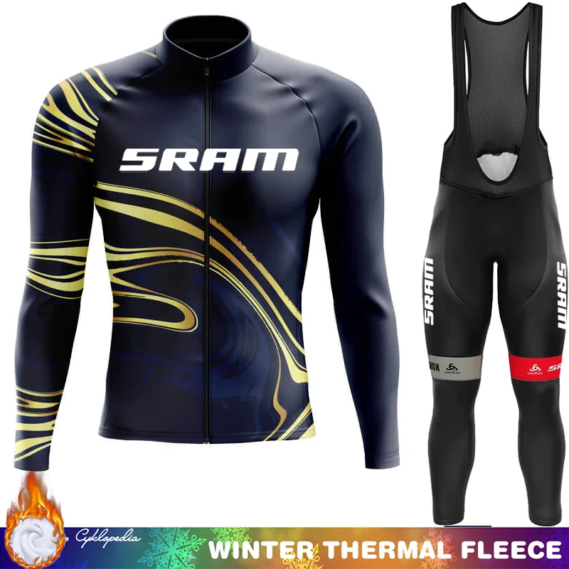 

Road Bikes SRAM Winter Thermal Fleece Cycling Jersey Mens Man Suit Mtb Clothing Men Termal Clothes Long Sleeve Ciclismo Hombre