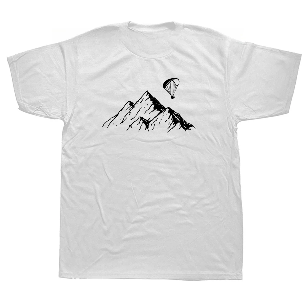 Funny Paraglider Mountains T Shirt Parachute Paragliding Lover Graphic Cotton Streetwear Short Sleeve T-shirt Mens Clothing