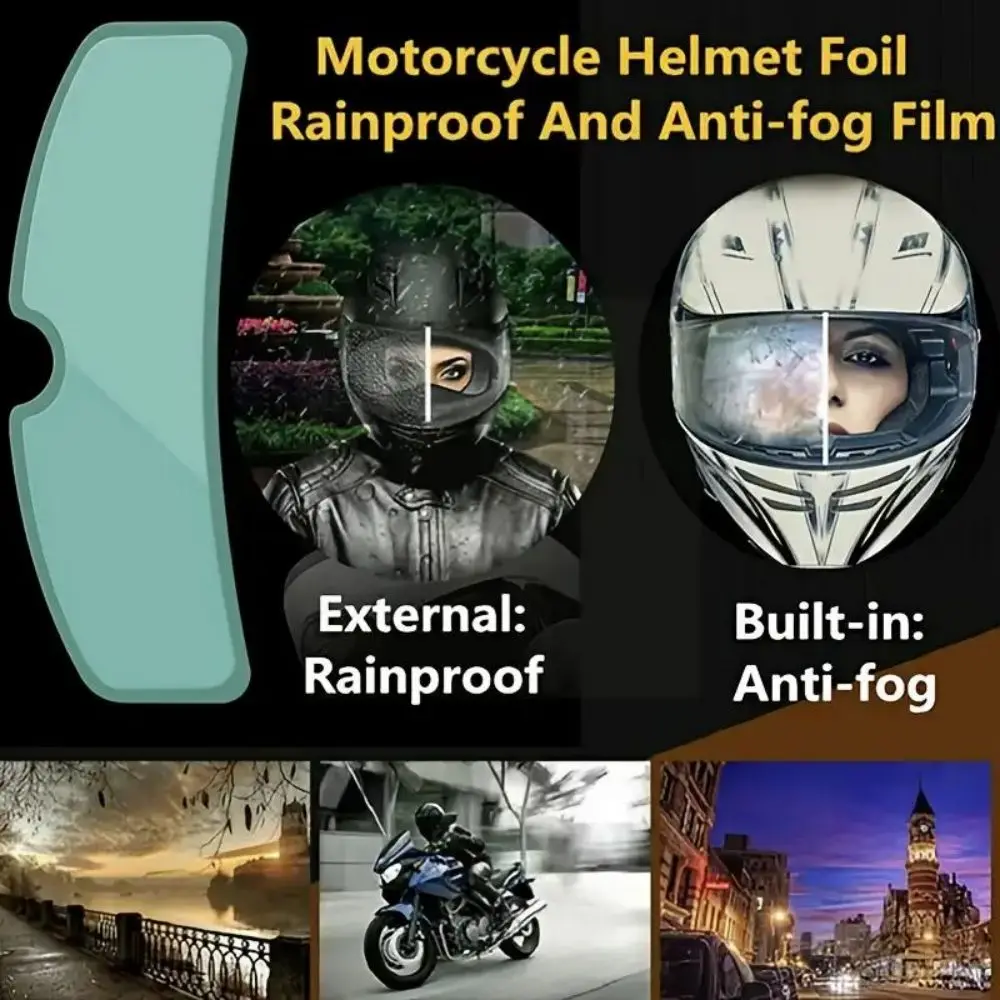 Motorcycle Helmet Visor Film - Anti-Fog & Rainproof Nano Coating Stickers, Durable Clear Patch For Enhanced Riding Safety