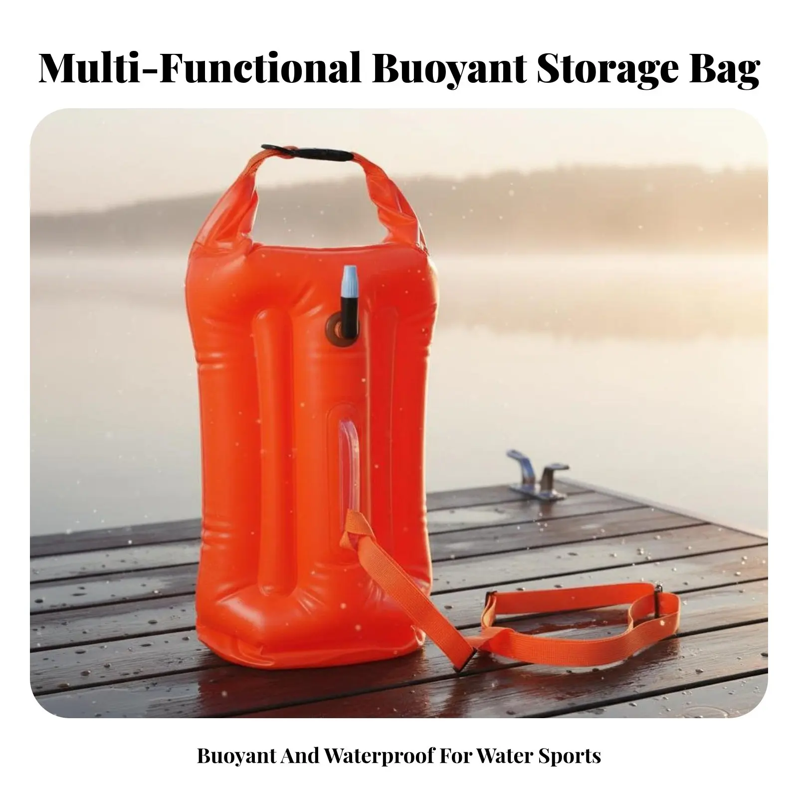 

Swimming Safety Buoy with Dry Bag Lightweight Aquatic Buoy Dry Bag Inflatable Tow Buoy Long-Lasting Exposed Water Aquatic