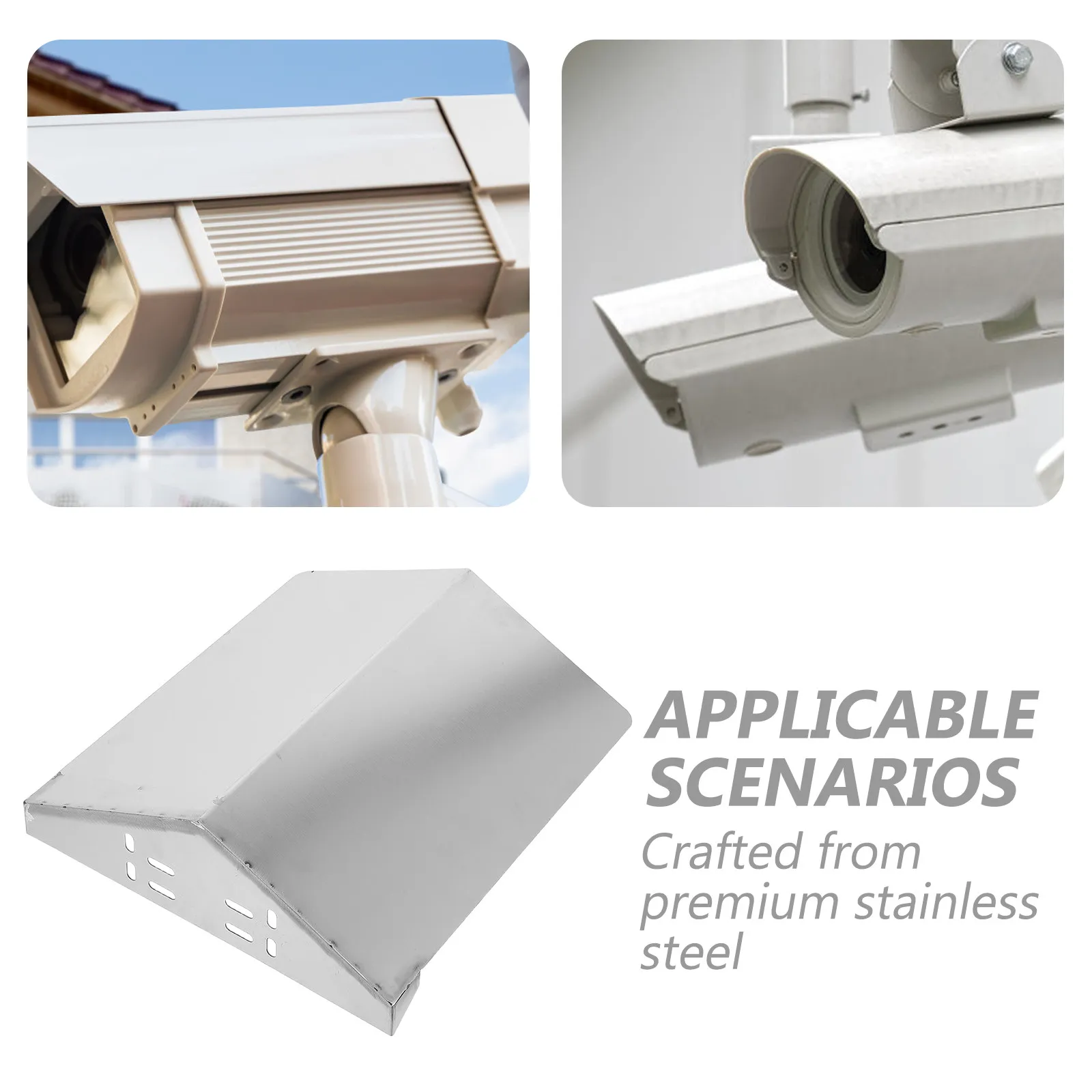 Universal Security Camera Cover Outdoor Rain Shield Stainless Steel Protective Roof 11.81 Inch Weatherproof Dustproof for Dome