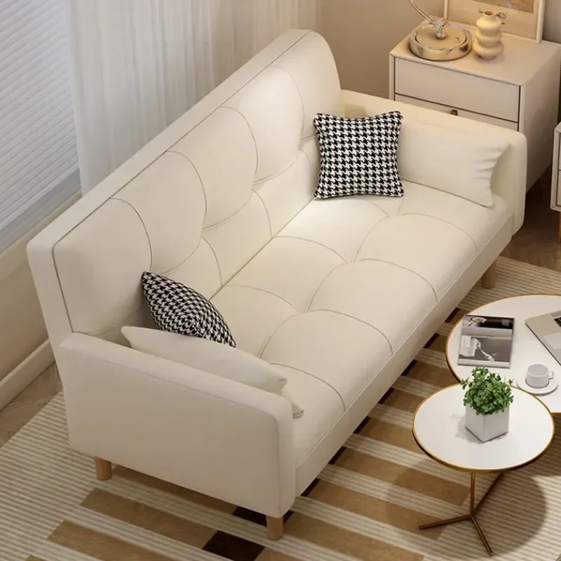 

Folding Cozy Lazy Chair Soft Nordic White Puffs Living Room Sofa Recliner Modern Furniture Couch