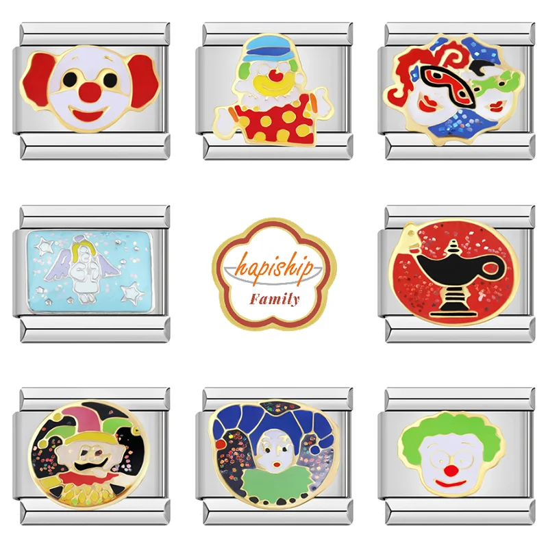 Hapiship Familie Mode Regenboog Hart Ster Vlinder Charme Schakels Passen 9Mm Armband Roestvrij Staal Maken Diy Sieraden New040