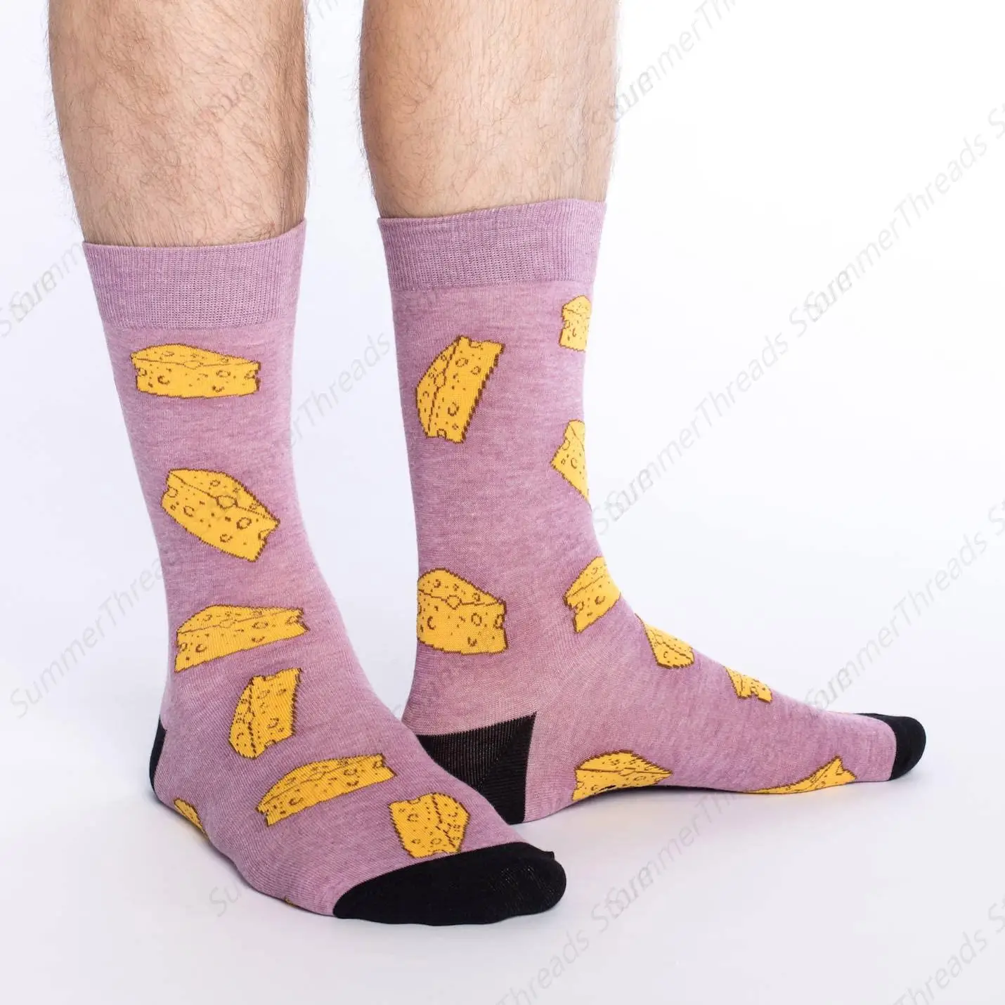 Men's Cheese Socks, Adult, Shoe Size 7-12