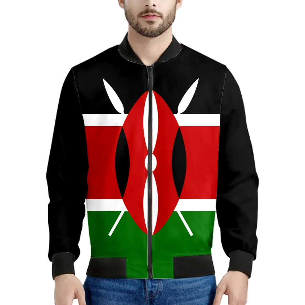 Kenya Zipper Jacket Custom Name Team Logo Ke Coat Ken Country Travel Swahili Nation Kenyan Republic Flag Print Photo Clothes