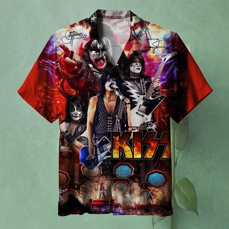 

2026 Men's Cuban collar trendy printed shirt, men's and women's short sleeved shirt, 100% fiber, fashionable and comfortable, ca