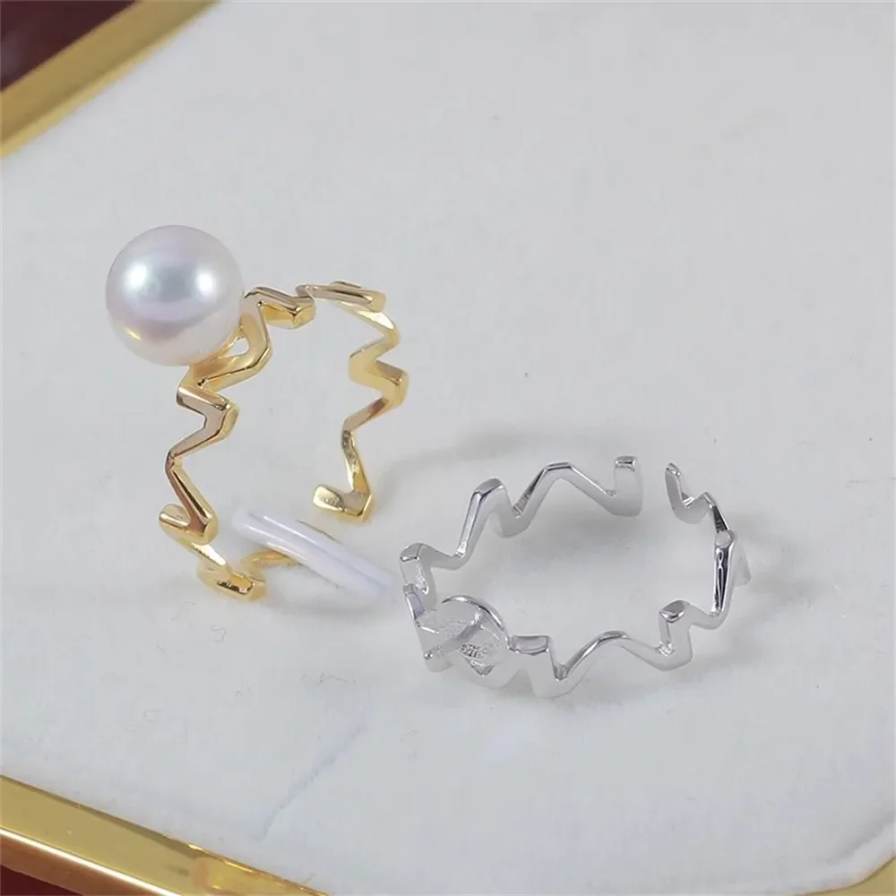 Solid S925 Sterling Silver Pearl Ring Settings Findings & Accessories  for Jewelry Making Bulk Wholesale Craft Supplies No Pearl