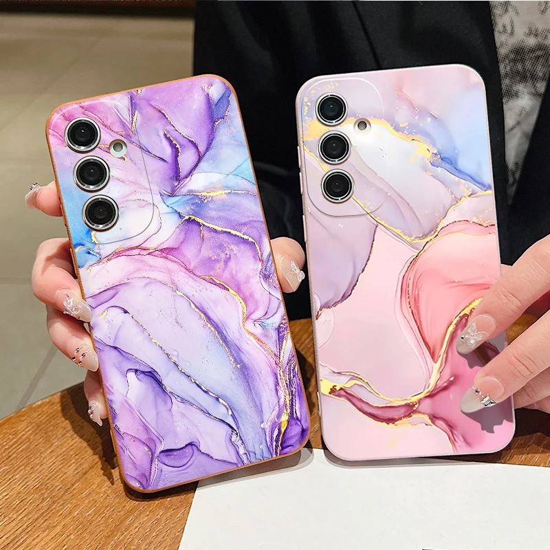 Marble Pattern Phone Case For Samsung Galaxy S25 Edge S26 S24 S23 S22 Ultra S26 Plus S21 S25 FE Leather Texture TPU Soft Cover