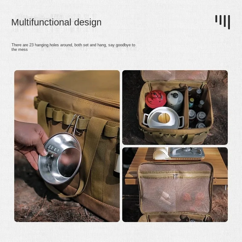 Large Camping Storage Bag Picnic Basket Gas Stove Gas Canister Pot Storage Bag Outdoor Tool Storage Travel Bags Camping Supplies