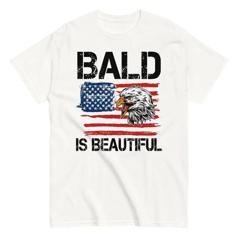 

Bald Is Beautiful Usa Flag Eagle Patriotic Cotton T Shirt