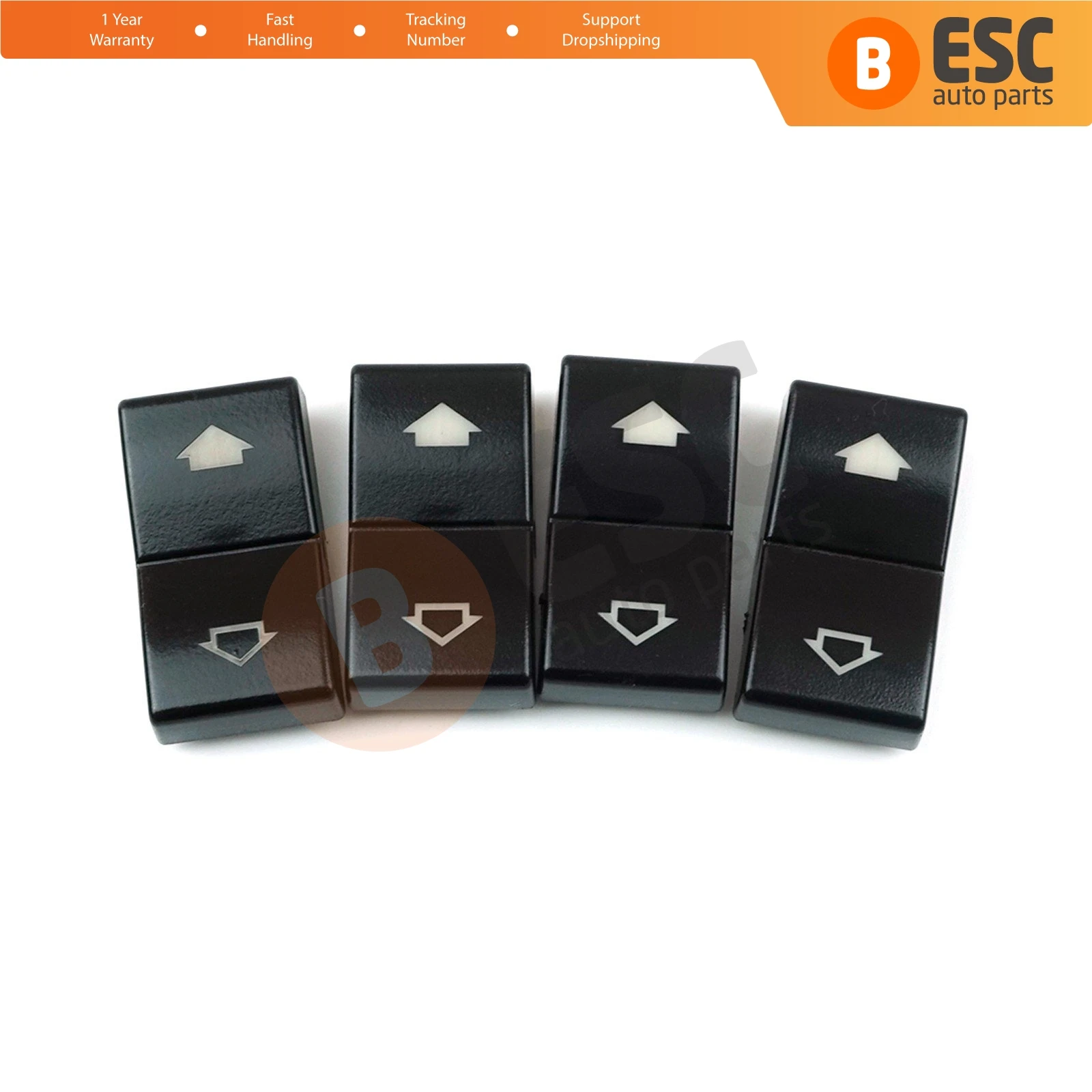 

ESC Auto Parts EDP585-2 4 Pieces Window Switch Button Cap Cover: 61316904309; 61318368974 for BMW E39 E38 Ship From Turkey