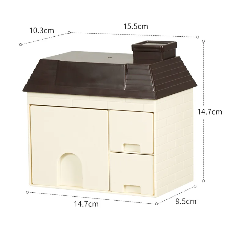 Storage Pen Holder Cartoon Creative Transparent Square Storage Box Minimalist Desktop