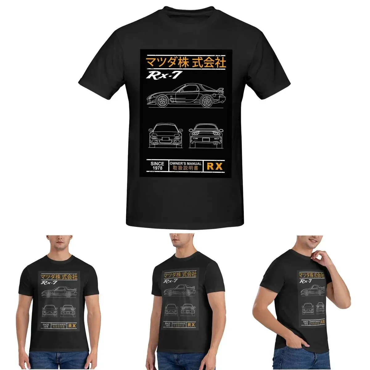 

Футболка Blueprint Of The RX7 для мужчин, хлопковые футболки больших размеров, мужские футболки с коротким круглым вырезом, летняя одежда, топы S-6XL