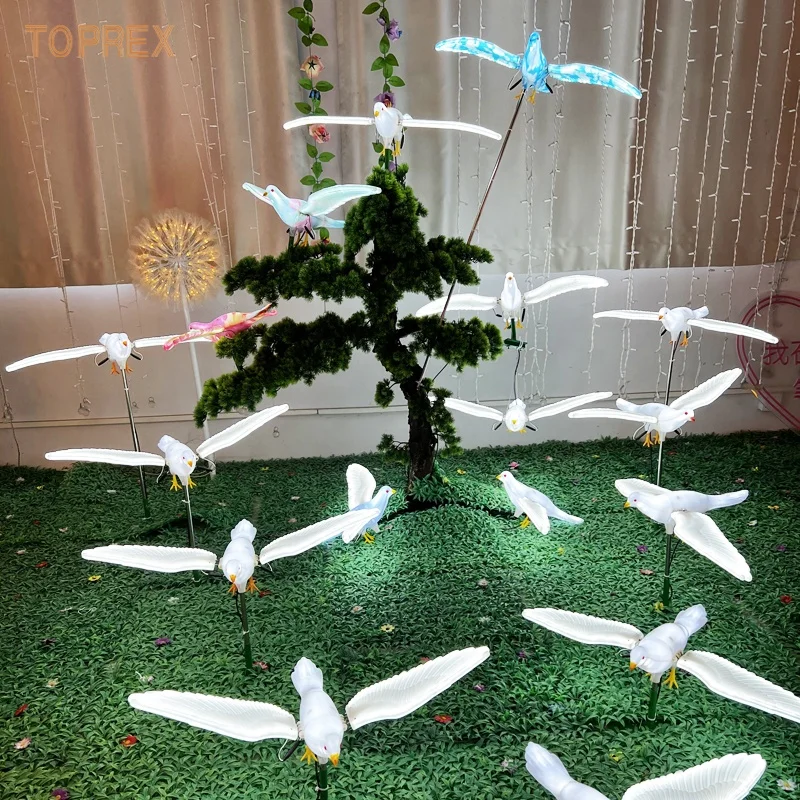 Customized Dynamic 3D Theme Bird Pigeon Center Pattern LED Light for Commercial Landscape Use for Outdoor Garden Decoration