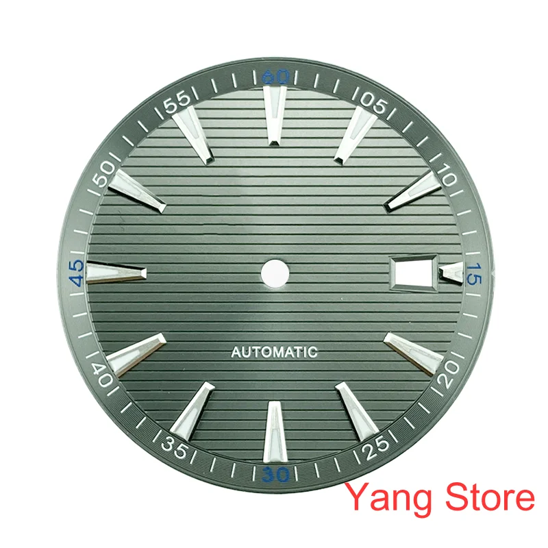 33.2mm sterile dial blue luminous dial parts sailing bridge texture light green AT style men\'s watch for NH35 36 movement