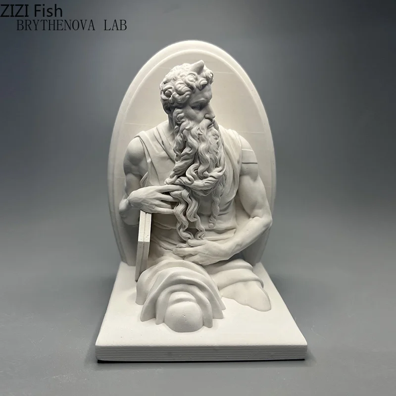 Moses the Prophet Plaster Statue Desk Decoration Artwork Ornaments Figures Moses Characters Sculpture Room Aesthetic Decor