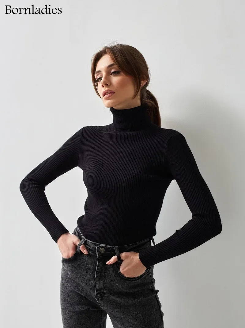 Basic Women Turtleneck Sweaters Autumn Winter Tops Slim Women Pullover Knitted Sweater Jumper Soft Warm Pull Свитер Женский