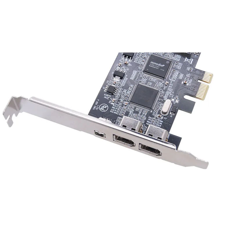 PCI-e 1X IEEE 1394A 4 포트 (3 + 1) 파이어와이어 카드 어댑터, PCIe PCI 익스프레스 내부 1394, 6 핀-4 핀 IEEE 1394 케이블, 데스크탑용