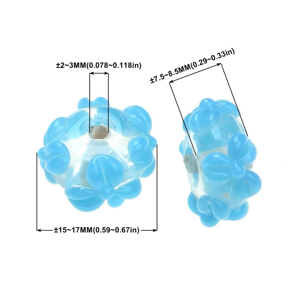 Hand-Painted Retro Engraving Flower Petals Lampwork Glass Beads For Crafts Charm Bracelets/Earring/Necklace DIY Jewelry Making