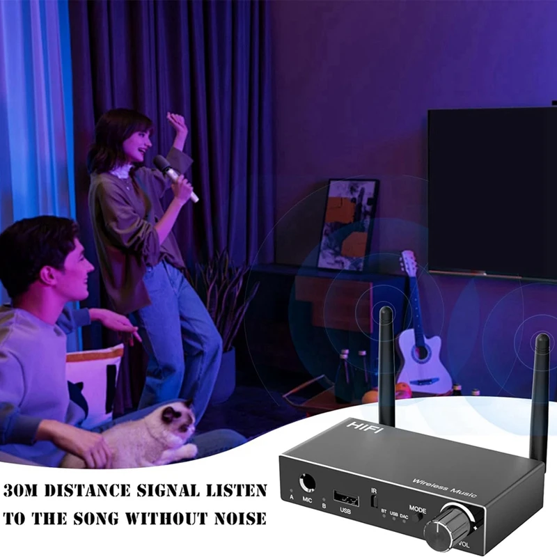 A73E-Bluetooth 5.3 Audio Adapter Receiver, TV Bluetooth Transmitter, Wireless Audio Adapter For Home Stereo/Headset/Speaker
