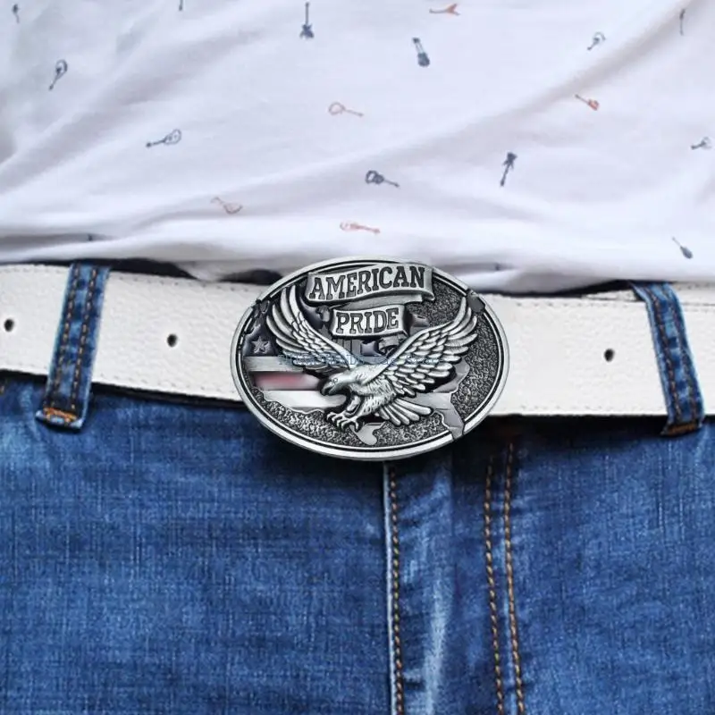 340D العتيقة قبعات رعاة البقر الغربية حزام أبازيم للرجال محفورة النسر جمع الزي غير الرسمي صور الدعائم النسر النقوش #2