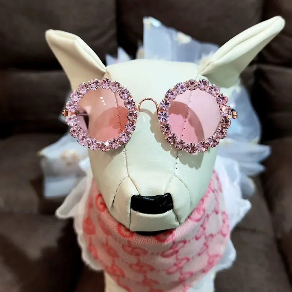 Gafas de sol con diamantes de imitación para perro y gato, accesorios para fotografía, productos para mascotas