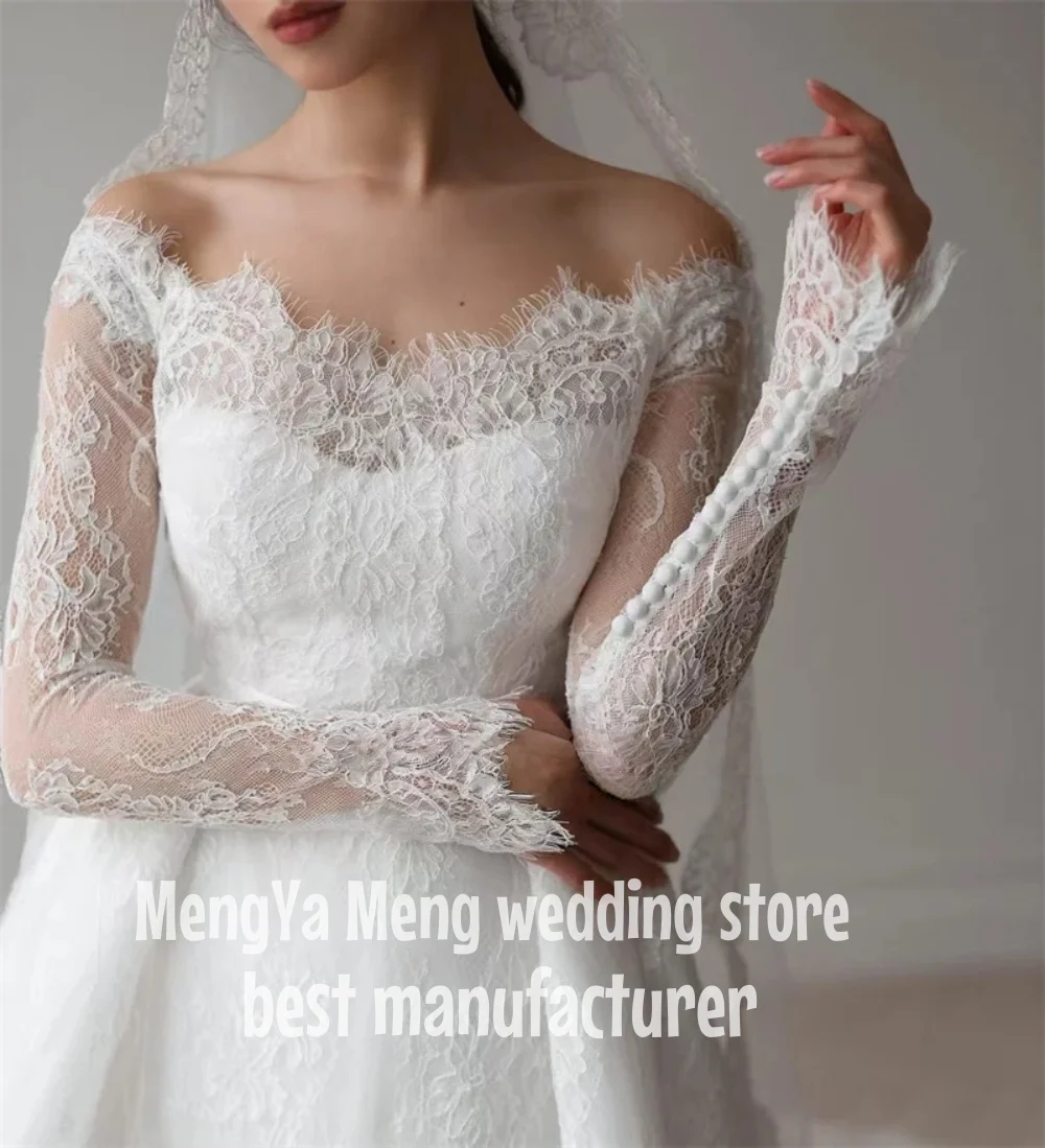 ZHUISHU 2025 ปิดไหล่ชุดแต่งงานลูกไม้ Elegant A Line Sweap Train ชุดเจ้าสาวผู้หญิง Classy ชุดเจ้าสาวที่กําหนดเอง