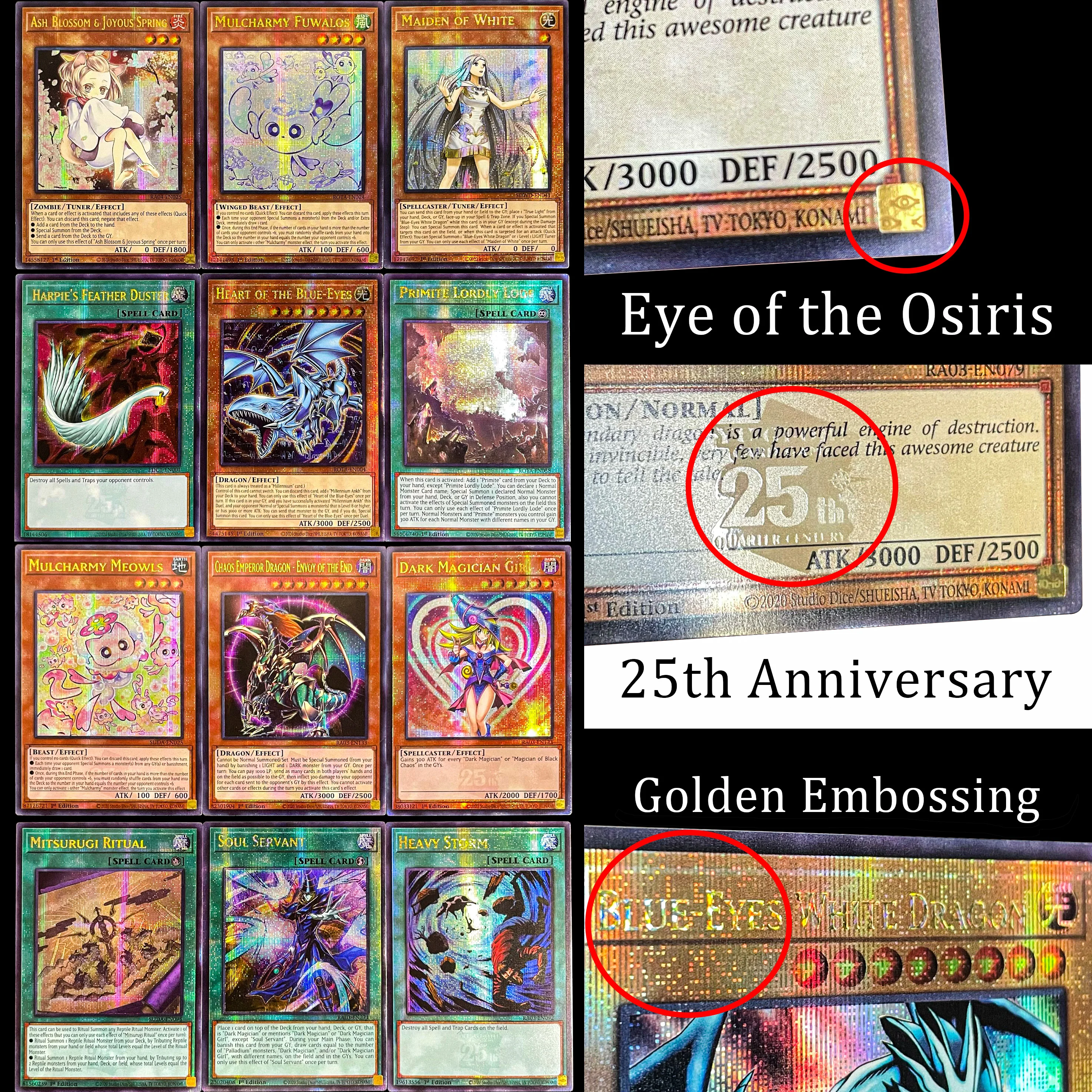 YuGiOh! QCSER Collection Foil Cards JINZO RAIGEKI SOUK SERVANT Rare Rainbow YGO TCG Game Card