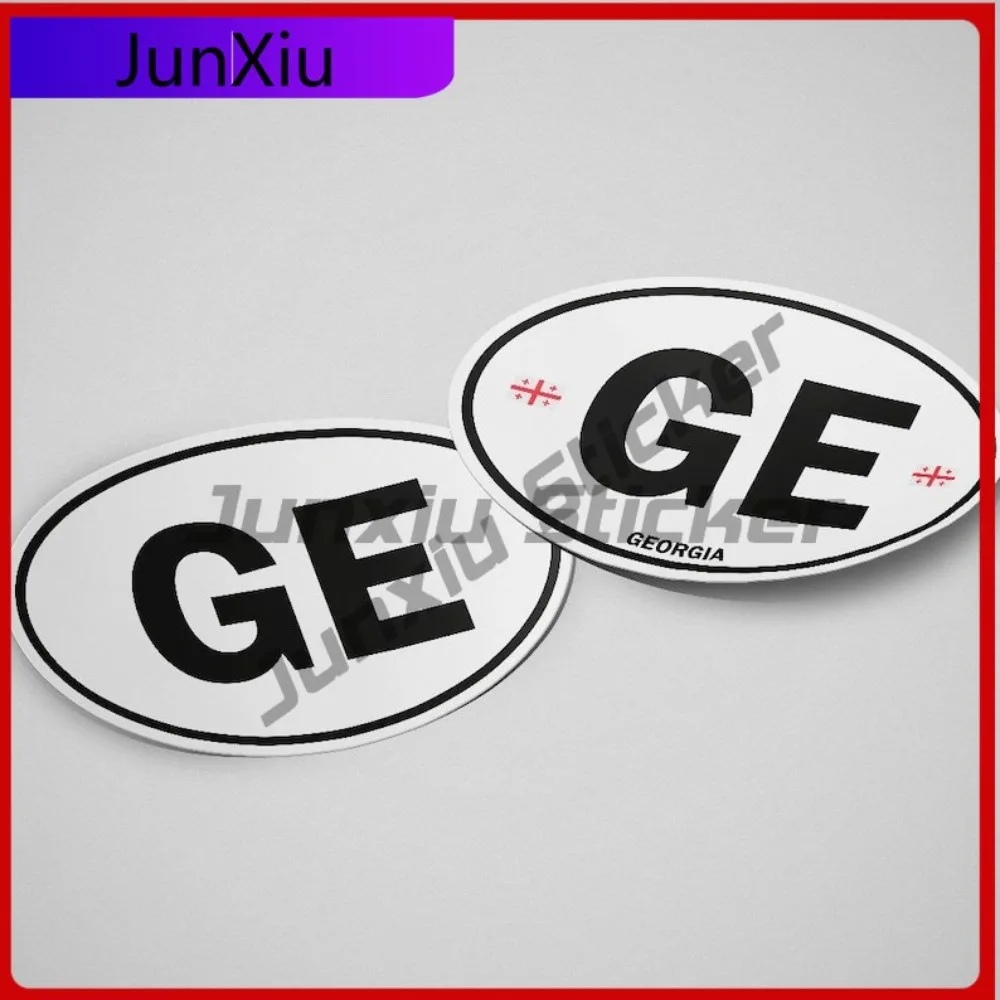 Georgia Flag Sticker Oval-shaped White and Black Country Unique SUVs Mobile Phones Scratch Proof Waterproof Car Styling Vehicle
