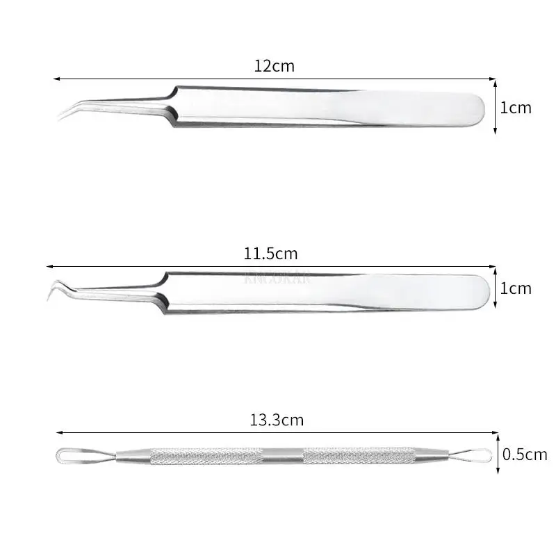 11 stks/set Mee-eter Comedo Acne Puistje Comedondrukker Tool Lepel voor Gezicht Huidverzorging Tool Naalden Facial Pore Cleaner