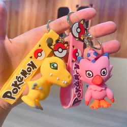 Anime Digimon Adventure Series Agumon and Its Little Partner Piyomon Jewelry Guajian Hanging Drop KeyChain Gifts for Kids