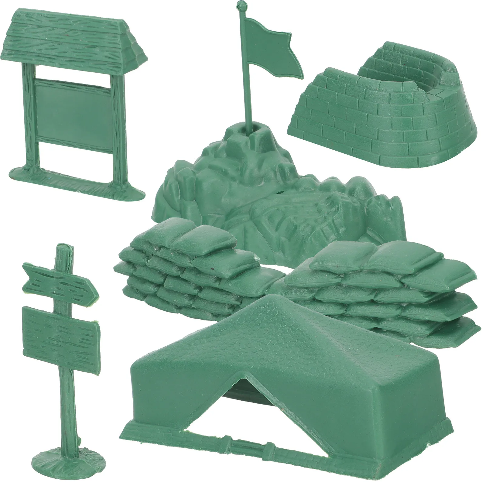 

3Sets Military Style Sand Table Ornament Kit Compact Exquisite Design for Miniature War Simulation Battle Scene Building Ages