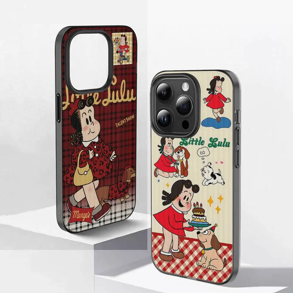 

Cute Little Lulu For IPhone 17 16 15 14 13 12 11 Pro Max Plus Pro Clear Phone Cover Non-Slip Shell