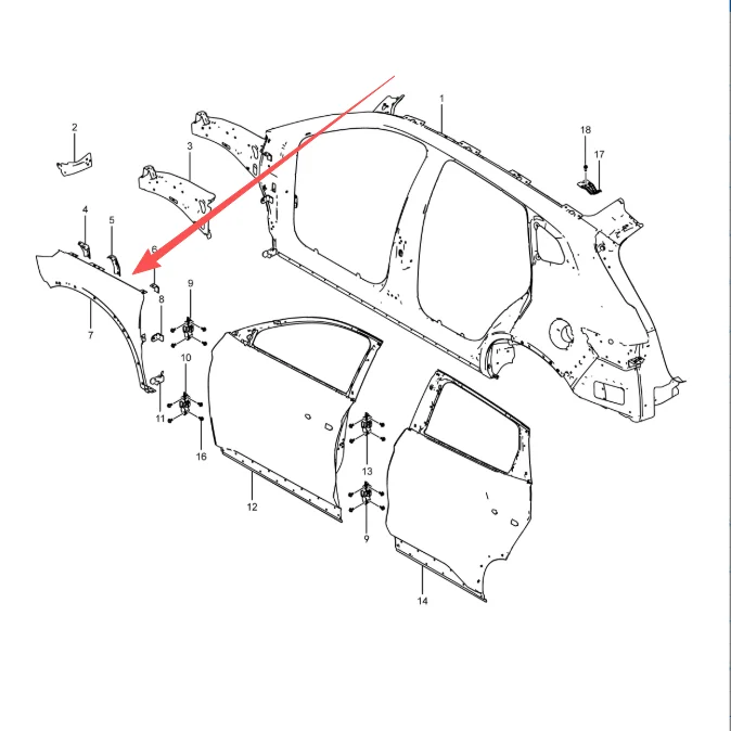 Hot Sell Original Car Fenders Are Suitable for Parts of Chery TIGGO 4 5 6 7 8 Pro PLUS Auto Parts 2