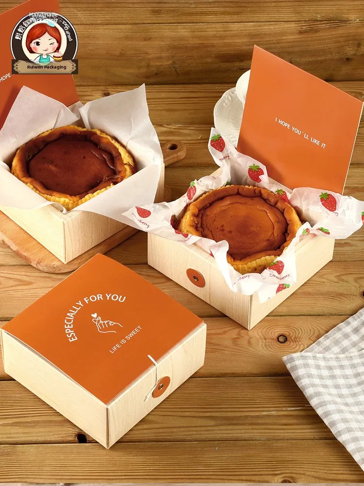 Cheesecake Packaging Box Pastry Kitchen Baking Tools Cake Class Family Bakery Cheesecake Box Paper Box Customizable Weight