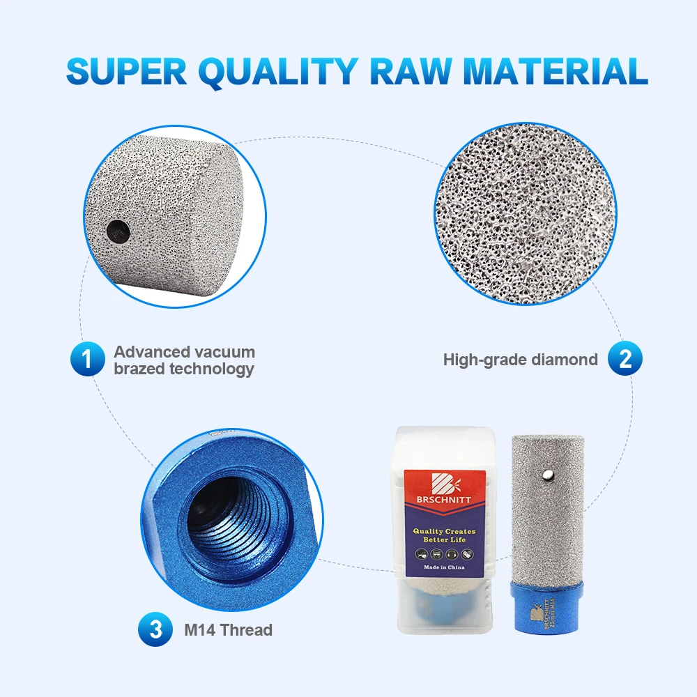 BRSCHNITT Diamant-Fräser 1/2 Stück Durchmesser 10-35mm Fingerfräser zur Vergrößerung von Keramik für Fliesen Marmor Porzellan Mörtel Schleifbit M14 – Detail 3