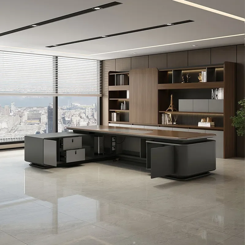 for Boss Table Simple Modern Office Furniture Manager Desk Light Luxury High End for Boss Table and Chair Combination