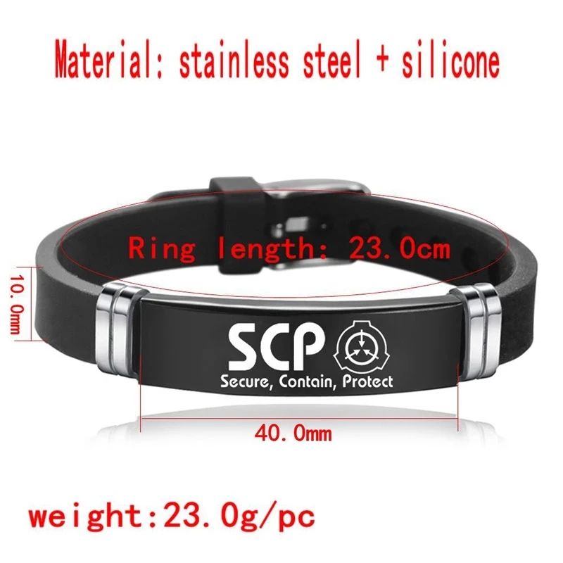 Game SCP Foundation Bangle Bracelets Special Containment Procedures Sport Casual Stainless Steel Cool Jewelry Gifts