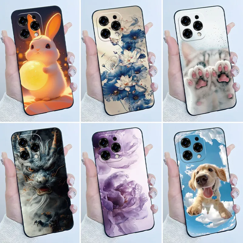 Casing For Doogee N55 Pro Plus Phone Case Aesthetic Luxury Cute Cool Dragon Boys Girls Black Matte Soft TPU silicone Back Cover